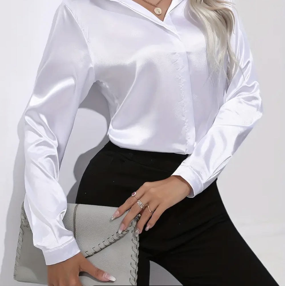 Satin blouse long sleeve size 14